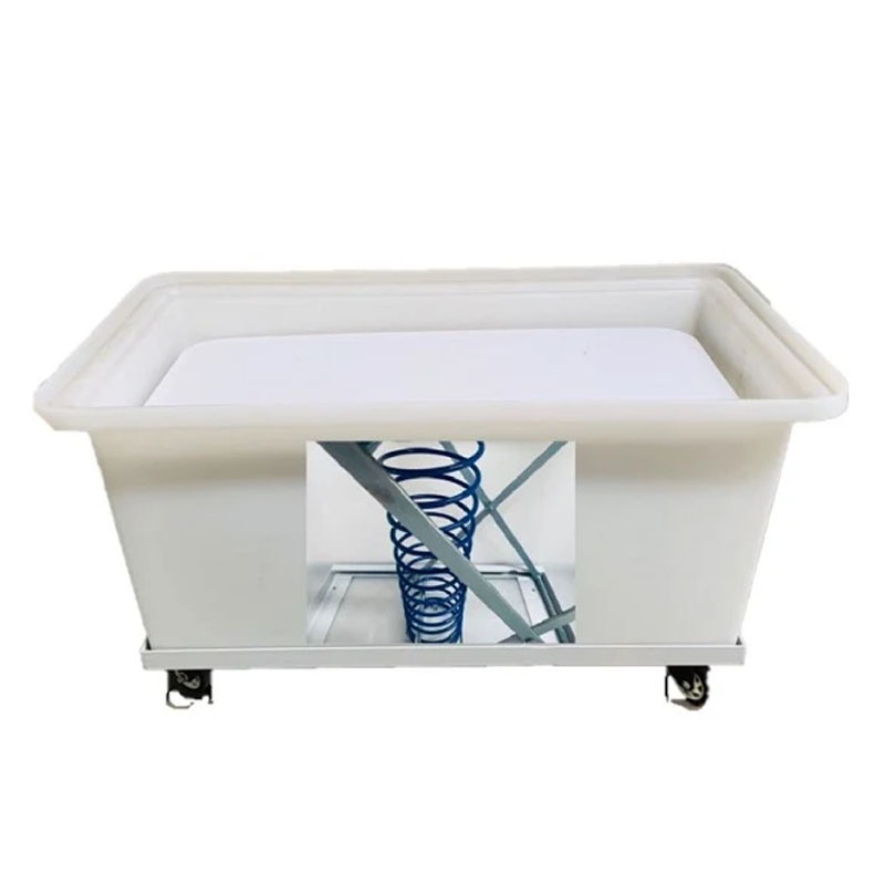 650LT Spring Loaded Laundry Tub Trolley Plastic Bin Trolley