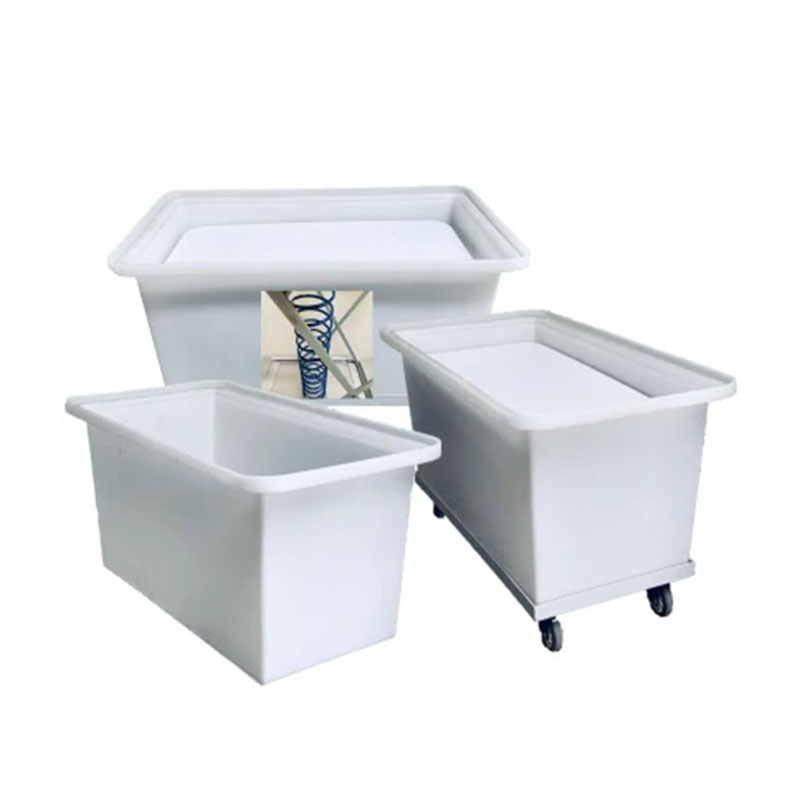 650LT Spring Loaded Laundry Tub Trolley Plastic Bin Trolley