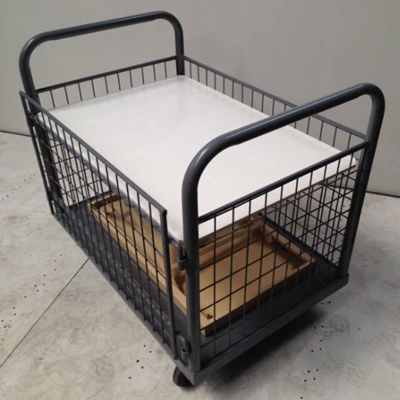 600KG Heavy Duty Industrial Mesh Trolley With One Removable Side